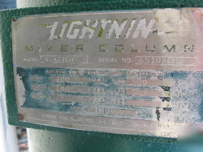Lightnin stainless steel reactor, column mixer 