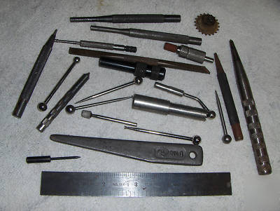 Machinist tools - tool & die - lot of 21 - taps, rule, 
