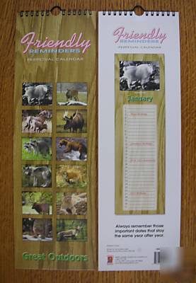 Perpetual birthday & anniversary calendar wildlife