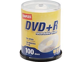 Staples 100 dvd+r 16X