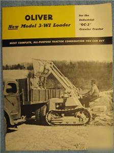 1954 oliver model 3-wi loader on oc-3 tractor brochure