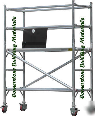 Aluminum scaffold rolling tower 6' deck w/ guard rail