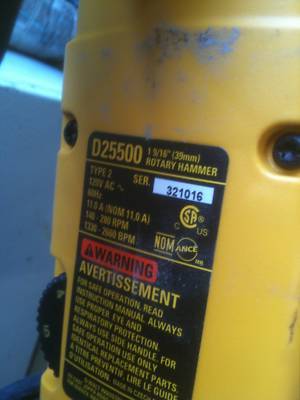 Dewalt D25500 rotary hammer drill