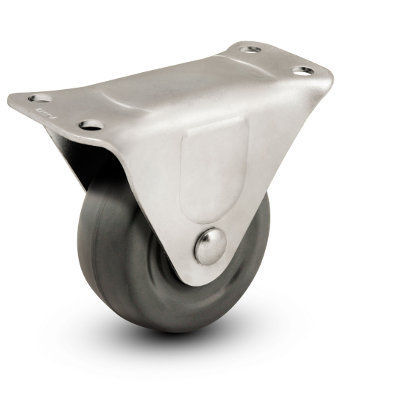 General duty rigid 2.5 inch soft rubber caster
