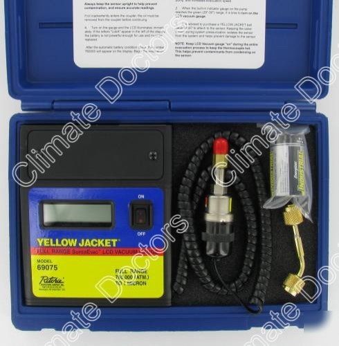 New yellow jacket 69075 superevac lcd vacuum gauge 