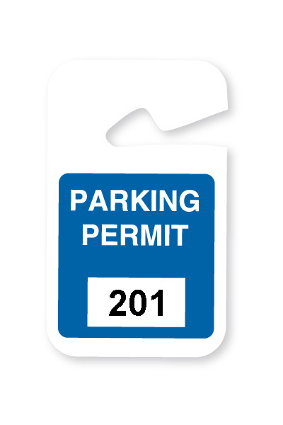 Non-expiring 3X5 parking permit hangtag 05201