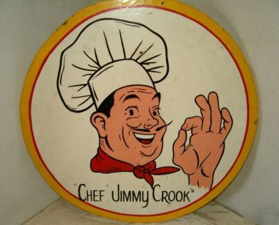 â€œchefâ€sign-hand painted/crafted by pro,18Â½â€ round,bri