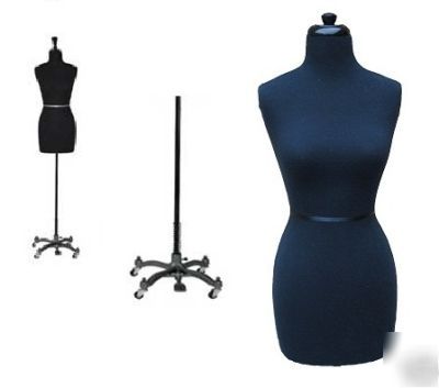 Ladies/ female black jersey form / mannequin w/ base