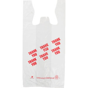 2000 plastic thank you take out duro bags- t-shirt bags