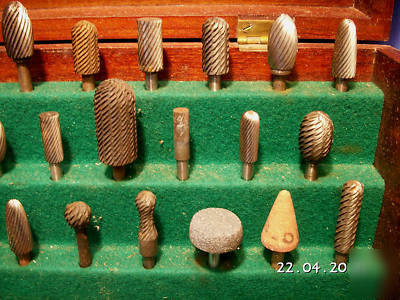 44 vintage metal reamers with wood tool dremel box 