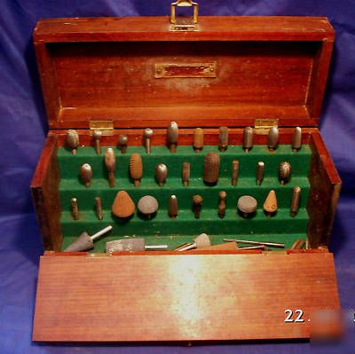 44 vintage metal reamers with wood tool dremel box 