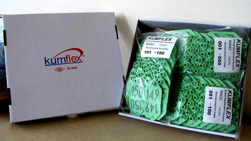 Kumflex ear tag for cattle light green 001-150