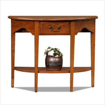 Leick favorite finds demilune console table medium oak