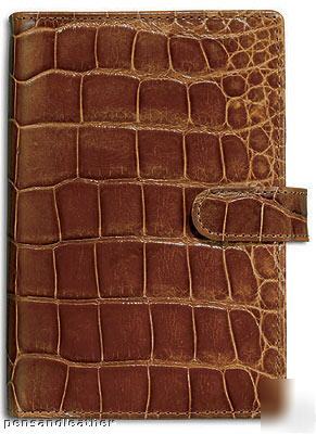 New filofax alligator leather personal organizer cognac 