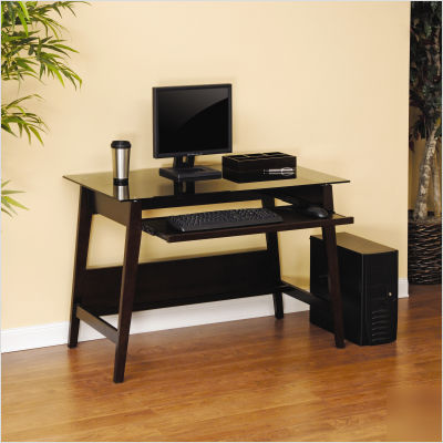 Steadfast grand lake series computer desk in espresso