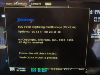 Tektronix tds 754D digital oscilloscope 500MHZ, 4 ch