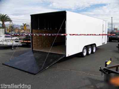 26' quad motorcycle toy hauler rhino enclosed trailer