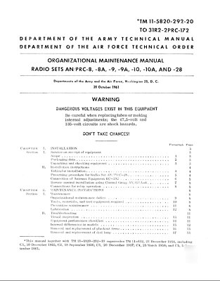 An prc 8 9 10 organizational maintenance manual