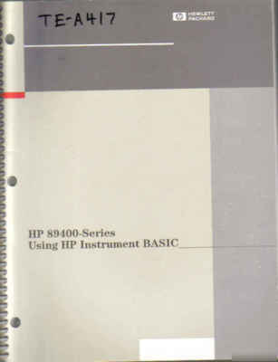 Hp manual 89400 series vector signal analyzers