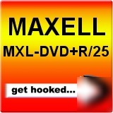 Maxell mxl dvd r 25 4.7 gb plus spindle 16X write once
