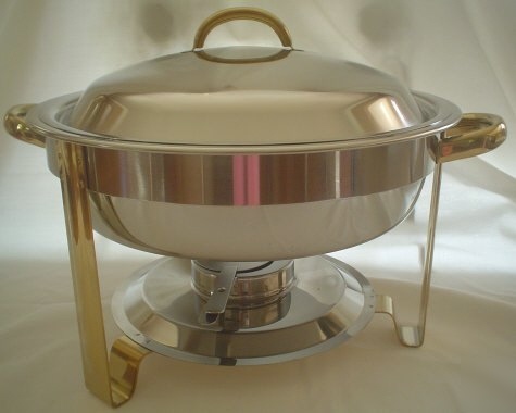 New brand round chafer 4 qt chafing dish golden trimmed