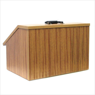 Non-sound ez speak folding tabletop lectern walnut