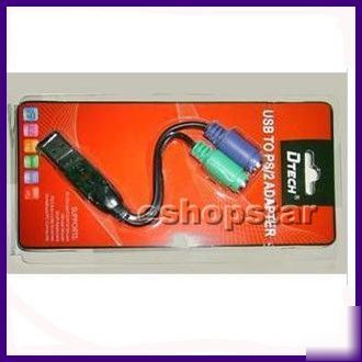 Usb to PS2 convertor adapter cable for mouse keyboard