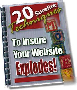  20 ways to explode site traffic ebook resell on cd
