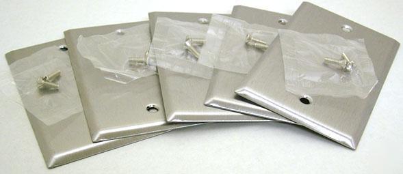 5 pack of stainless steel single gang blank plate 97151