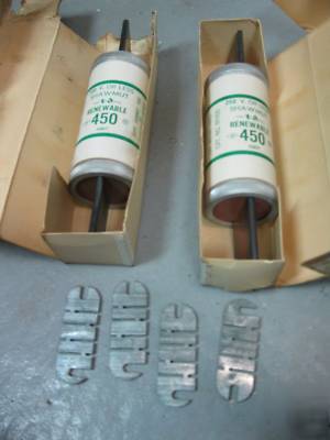 New 2 shawmut RF450 450A renewable fuses w/spare links