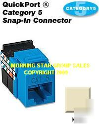 New leviton 41108-RI5 cat 5 data quickport jack-ivory- 