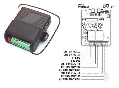 Seco-larm sl-sk-910R2 two channel wireless rf receiver