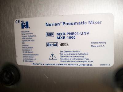 Synthes norian pneumatic cement mixer nice unit 