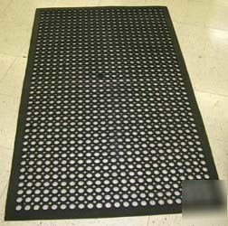 Shop restaurant bar black rubber drainage floor mat 