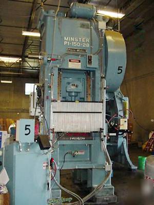 150 ton minster straight side single crank punch press