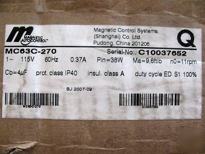 New magstop vehicle gate barrier motor MC63C-270 