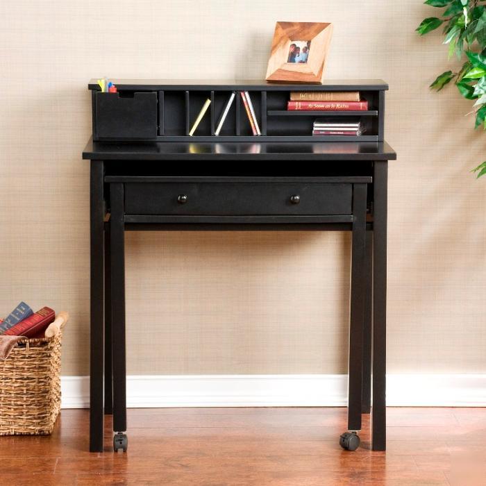 Sei HO9245 black rollout nesting desk, mail organizer