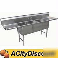 3 compartment sink w/ two 18