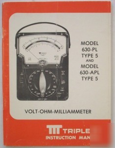 Triplett model 630-pl & 630-apl 5 manual - $5 shipping 