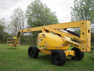 2002 haulotte/biljax ha 80 jrt diesel boom lift 4X4 