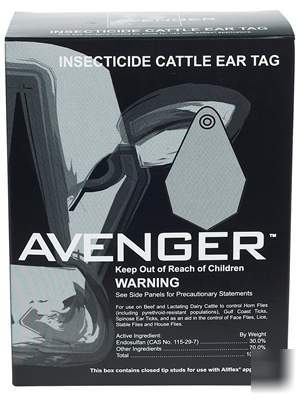 Avenger insecticide fly ear tags cattle 20 ct.