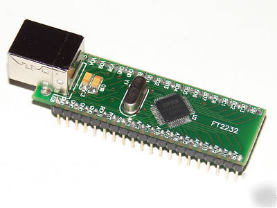 FT2232 usb dip module ftdi, dual uart/fifo: avr pic arm