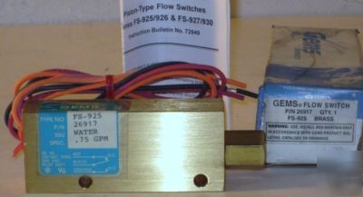 Gems 26917 fs-925 piston-type flow switch 120/240VAC
