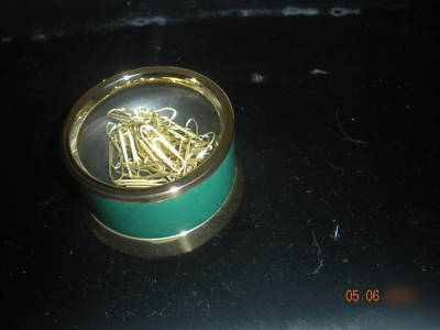 Lerche carrara green 22 carat gold metal clip holder