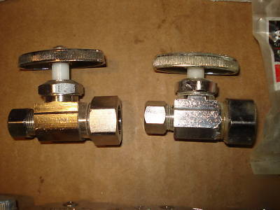 Lot of 22 various angle & straight stops 1/2, 3/8, 1/4 
