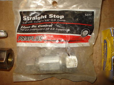 Lot of 22 various angle & straight stops 1/2, 3/8, 1/4 