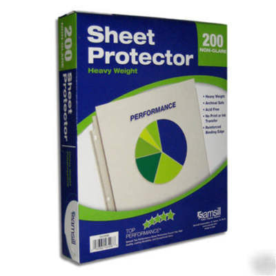 New 200 samsill non-glare sheet protectors fast ship 