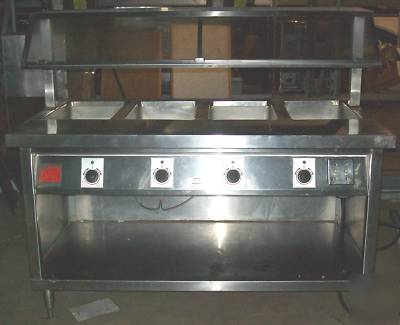 Used buffet warmer stand - 4 well hot w/ sneeze guard