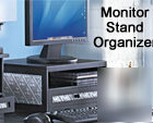 wood/metal office desk monitor organizer stand