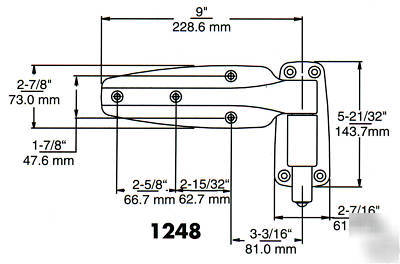 Walk in cooler freezer spring hinge kason 1248